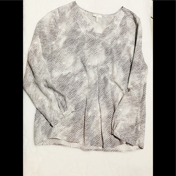 Joie V-Neck Long Sleeve Print Silk Blouse - Picture 5 of 8